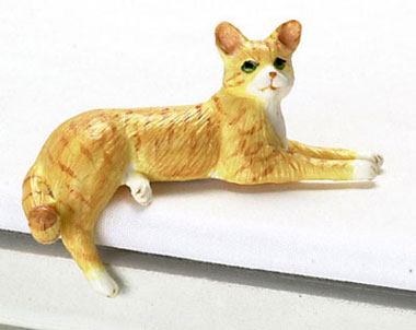 Dollhouse Miniature Cat, Orange